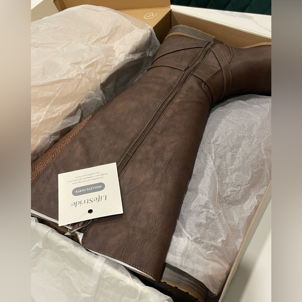 L ife Stride Women's Over the Knee Brown Boots. Wide calf Size 9.5 - Picture 8 of 8